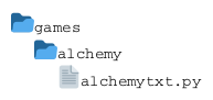 @startuml
   @startfiles
   /games/alchemy/alchemytxt.py
   @endfiles
@enduml